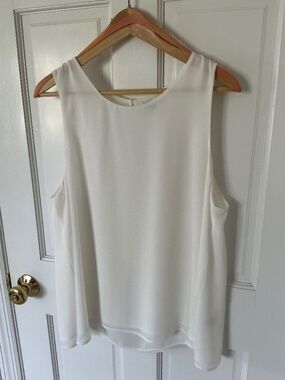 Lined white sleeveless top
